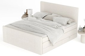 Béžová boxspring posteľ s úložným priestorom 180x200 cm Bergamo – Maison de Rêve