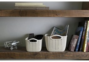 Biely úložný košík Curver Knit, 3 l