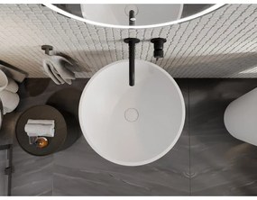 Mexen Nilda, voľnestojace umývadlo z konglomerátu 52x52x86 cm, biela matná, 26555200