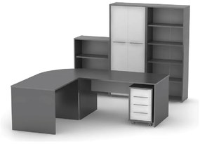 Kondela Písací stôl, grafit/biela, RIOMA NEW TYP 16