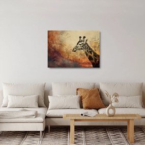 Sklenený obraz - Žirafa, maľba (70x50 cm)