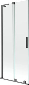 Mexen Velar L, 2-krídlová posuvná vaňová zástena 85 x 150 cm, 8mm číre sklo, brúsený grafit, 896-085-003-01-66