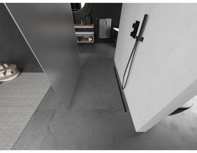 Mexen Kioto, sprchová zástena Walk-In 100 x 200 cm, 8mm sklo námraza, grafitový profil, 800-100-002-66-30
