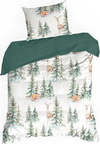 VIANOČNÉ RENFORCÉ OBLIEČKY DEER 140X200 CM, 1 KS 70X80 CM VZOROVANÉ