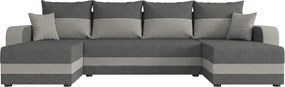 Rozkladacia sedacia súprava do U VALERIO 305x140 cm, tmavosivá/svetlosivá