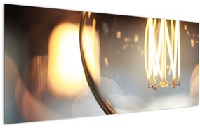 Obraz svietiacej žiarovky (120x50 cm)