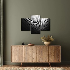 Abstraktný obraz - čiernobiela špirála (90x60 cm)