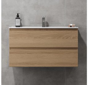 Kúpeľňová skrinka s umývadlom KENWOOD 91 cm dub