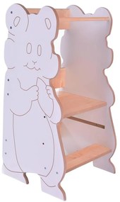 Učiaca veža HAMSTER biela/javor