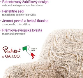 Bielastické poťahy BRILLANTE béžové sedačka s otomanom vľavo (š. 170 - 300 cm)