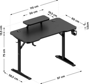 Herný stôl Mark Adler Leader 5.1 čierny