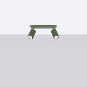 Sollux SL.1618 - Bodové svietidlo KARBON 2xGU10/10W/230V zelená