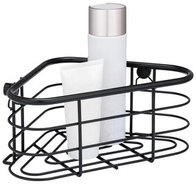 Čierna rohová sprchová polica Wenko Trestina, 25 x 11 cm