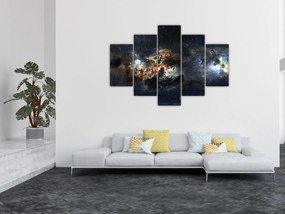 Obraz - Vesmír s hmlovinou (150x105 cm)