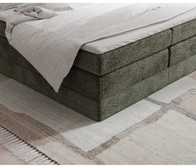 Tmavozelená boxspring posteľ s úložným priestorom/bez čela 140x200 cm Juniper – Maison de Rêve