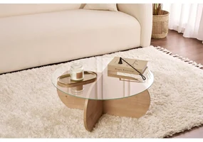 Konferenčný stôl Aeris - Sapphire Oak, Transparent