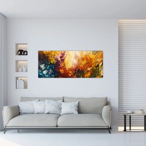 Obraz - Abstraktná maľba kvetov (120x50 cm)