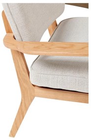 Sivé kreslo s konštrukciou z dubového dreva Hübsch Haze