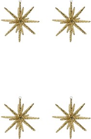 House Doctor Vianočná ozdoba Spike Large Brown Glitter – set 4 ks