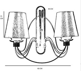 Nástenné svietidlo CLASSIC 2xE27/40W/230V bronzové/béžové