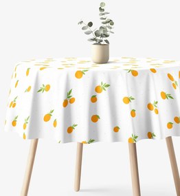 Goldea okrúhly obrus 100% bavlnené plátno - pomaranče Ø 120 cm