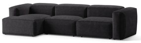 Tmavosivá menčestrová rohová pohovka (ľavý roh/s leňoškou) Bergano – Cosmopolitan Design