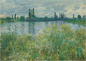 Sklenený obraz - Claude Monet, Banks of the Seine, reprodukcia (70x50 cm)
