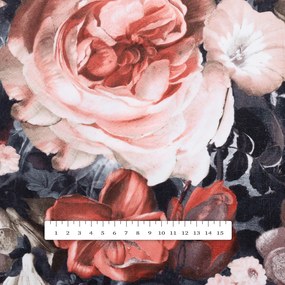 Biante Zamatový štvorcový obrus Tamara TMR-018 Červené kvety 40x40 cm