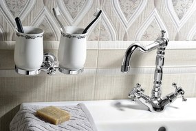 Sapho ANTEA stojanková umývadlová batéria s retro hubicou s výpustou, chróm 3371