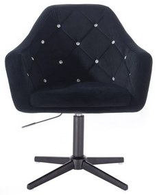 LuxuryForm DESIGN Kreslo ROMA VELUR na čiernom kríži - čierne
