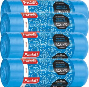 4x vrecia na odpad 120l 10 ks modré na triedenie papiera paclan bag