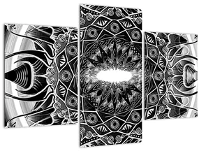 Obraz čiernobielych ornamentov (90x60 cm)