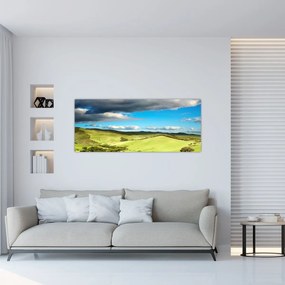 Obraz - Zelená krajina s pahorkami (120x50 cm)