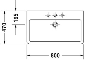 Duravit Vero - Umývadlo do nábytku 800x470 mm, s prepadom, biela 0454800000