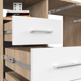 Volně stojící psací stůl Ana 124 cm dub sonoma/bílý