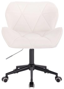 LuxuryForm DESIGN Stolička MILANO VELUR na čiernej podstave s kolieskami - biela