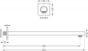Mexen Cube DR02 podomietkový vaňový a sprchový set s hlavovou sprchou 25x25 cm (7v1), biela, 77503DR0225-20