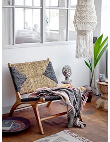 Čierno-hnedé kreslo s výpletom Grant - Bloomingville