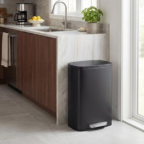 SONGMICS pedálový kuchynský odpadkový kôš, 50L, mäkké zatváranie, čierny