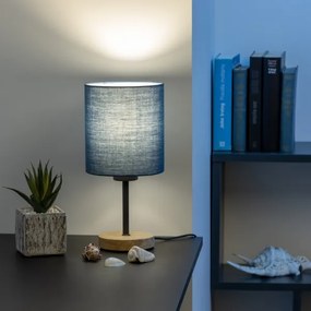 Brilagi - Stolná lampa NUBILA WOOD 1xE27/25W/230V dub/tmavomodrá