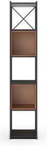 Knižnica v čierno-tehlovej farbe 36x179 cm Anya – Marckeric
