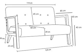 Dvojmiestná pohovka TUMI hnedá
