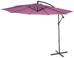 Slnečník Acerra Ø 3m - polyester/oceľ - levanduľovo-červená bez záťaže