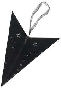 Sada 2 závesných zamatových hviezd s LED 60 cm čierna MOTTI Beliani