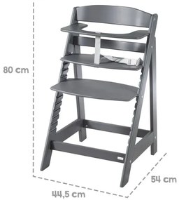 roba Detská drevená vysoká jedálenská stolička Sit Up (antracitová)  (100306933)