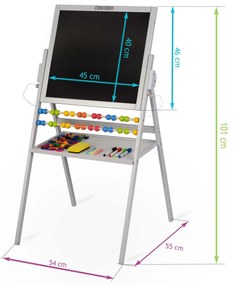 Magnetická otočná tabuľa Ricokids - sivá