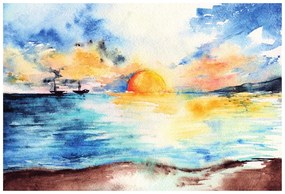 Samolepiaca tapeta žiarivý západ slnka pri mori