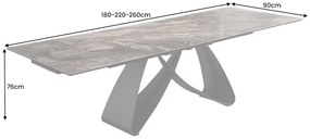 Rozťahovací keramický stôl Bayarmaa 180-220-260 cm taupe