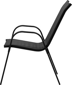 TRENDIE Záhradné stoličky sada 4ks čierne