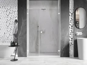 Mexen Lunar-B, L pravé otočné sprchové dvere 120 cm, 8mm číre sklo, biely profil, 832SL-120-050-20-00-P